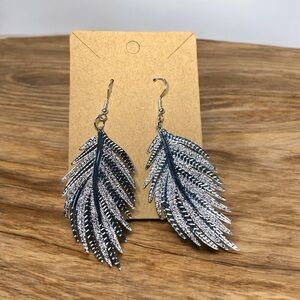 New silver leaf earrings